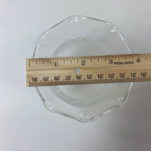 4 Vintage Frosted Glass Lamp Shades Etched Grapevine Design Ruffled Edge - Picture 12 of 14